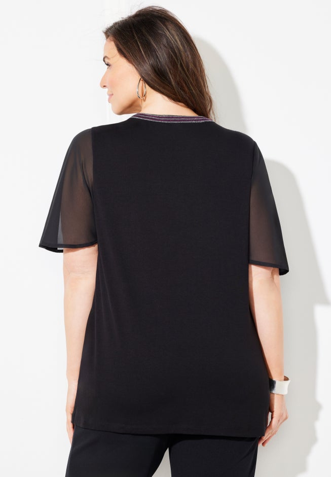 Flutter Sleeve Peasant Top image number 1