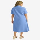 Stretch Cotton Notch Neck Midi Dress image number null