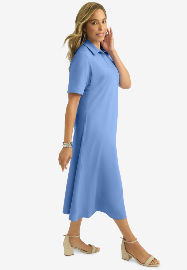 Notch Neck Midi Dress image number null