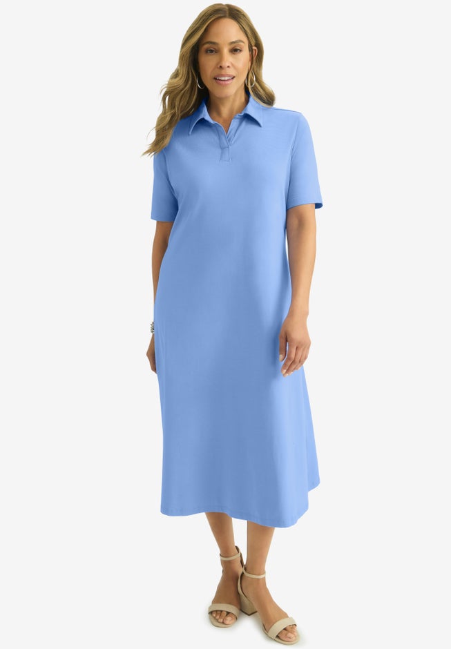 Notch Neck Midi Dress image number null