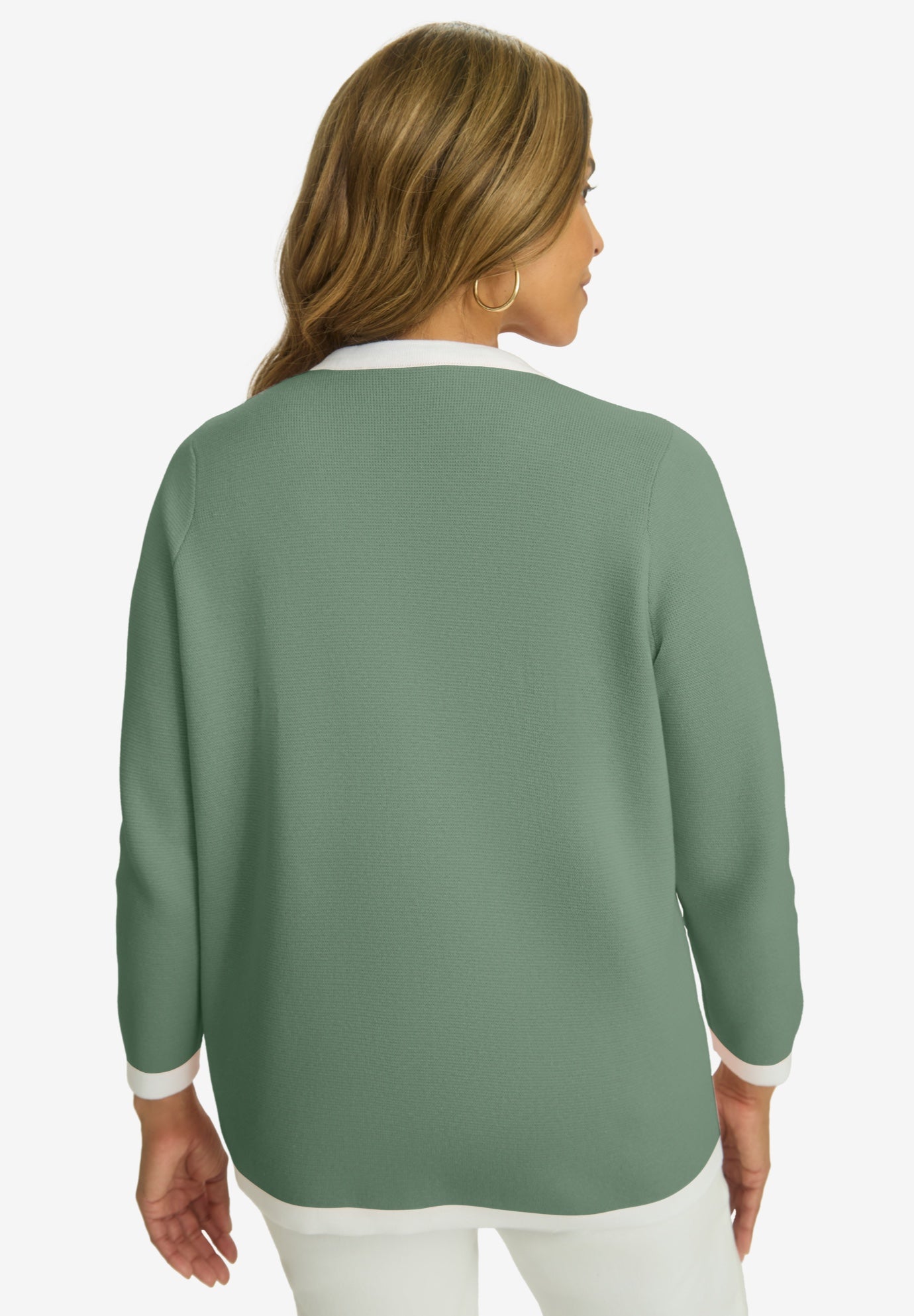 Tipped Boxy Cardigan image number 1