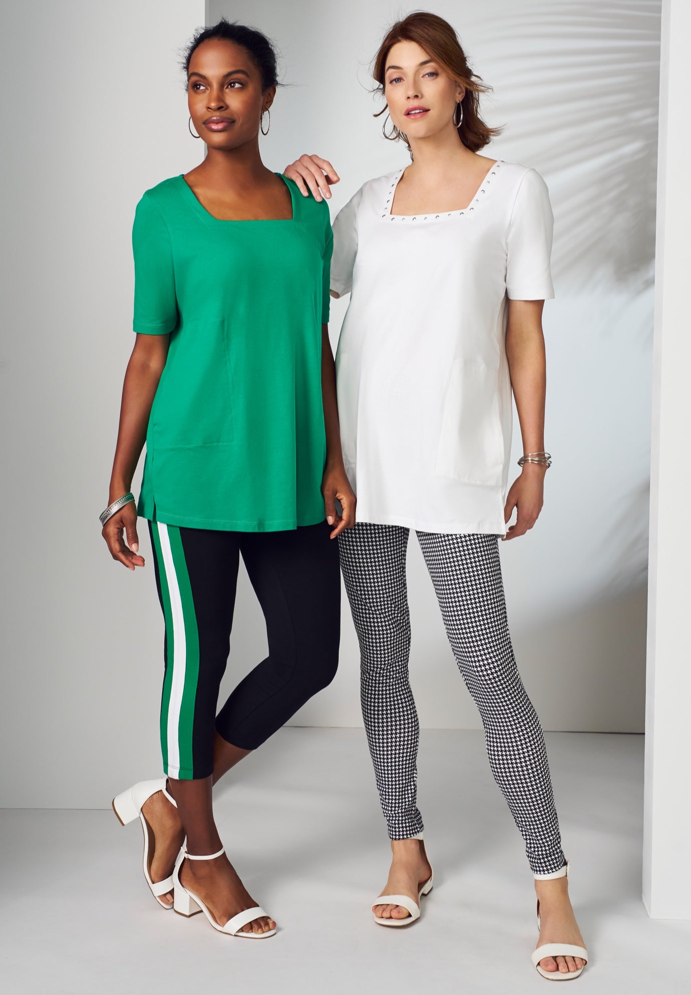 Stretch Cotton Studded Square Neck Tunic image number 4