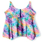 Longer-Length Handkerchief Hem Tankini Top image number null