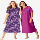 2-Pack Long Henley Sleepshirt  image number null