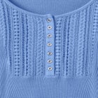 Waffle Thermal Lace Bib Henley Tee image number null