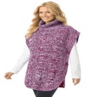Marled Knit Cowl Neck Poncho image number null