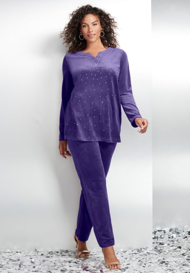 Velour Tunic & Pant Set image number null