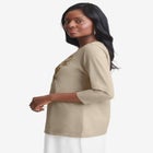 Stretch Cotton Embroidered Tee image number null