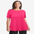 Stretch Knit Boatneck Swing Tunic image number null