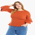 Ruffled Long-Sleeve Sweater image number 1