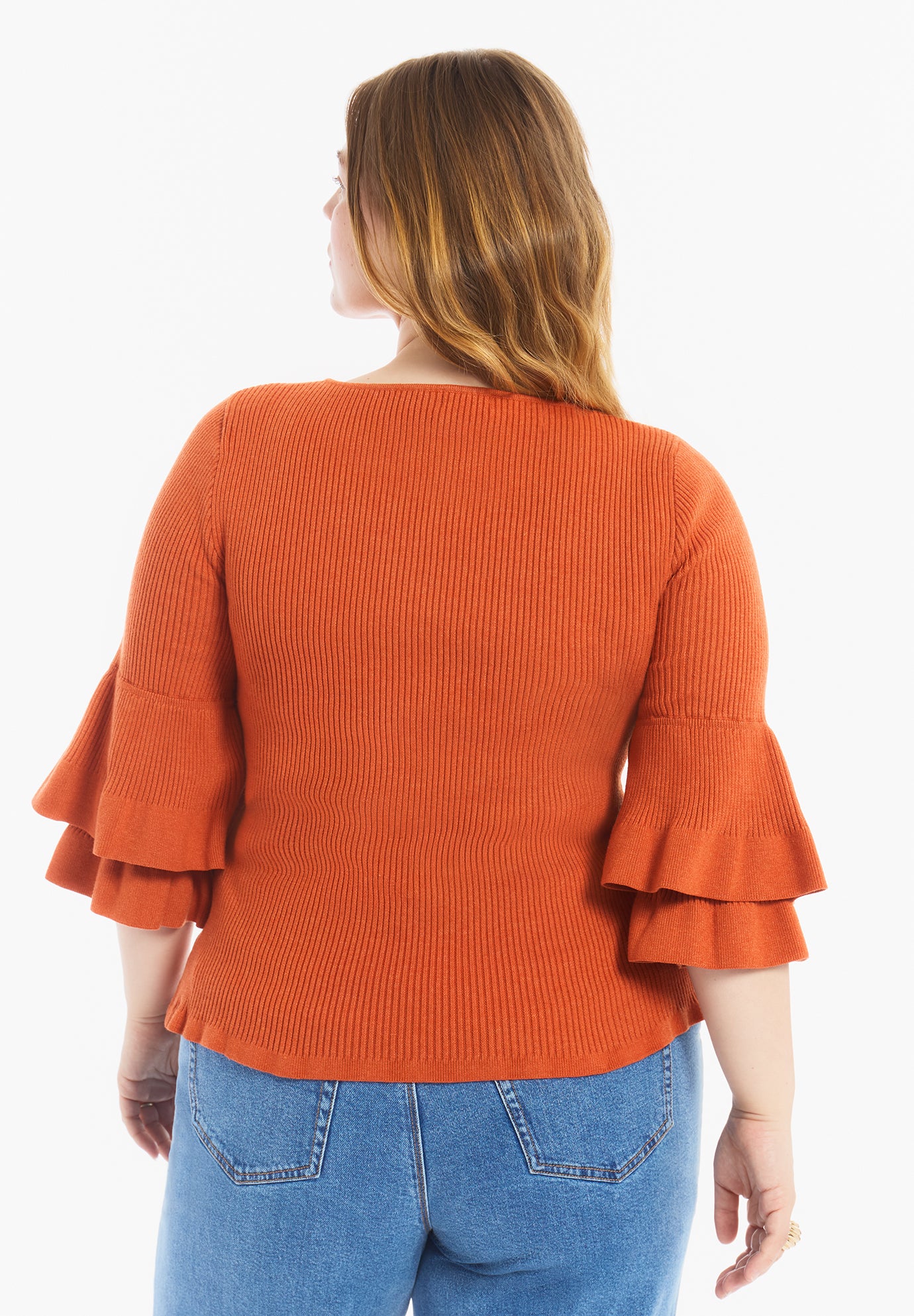 Ruffled Long-Sleeve Sweater image number 2