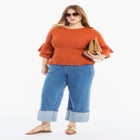 Ruffled Long-Sleeve Sweater image number 0