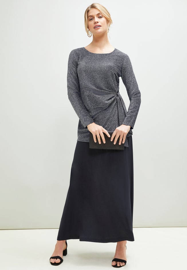 Shimmery Side-Gathered Tunic image number 0