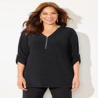 Dream Drape Zip V-Neck Top image number null