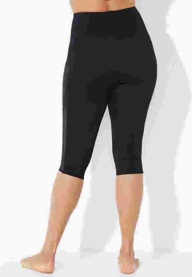 Chlorine Resistant High Waist Mesh Swim Capri image number 1
