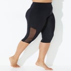 Chlorine Resistant High Waist Mesh Swim Capri image number null