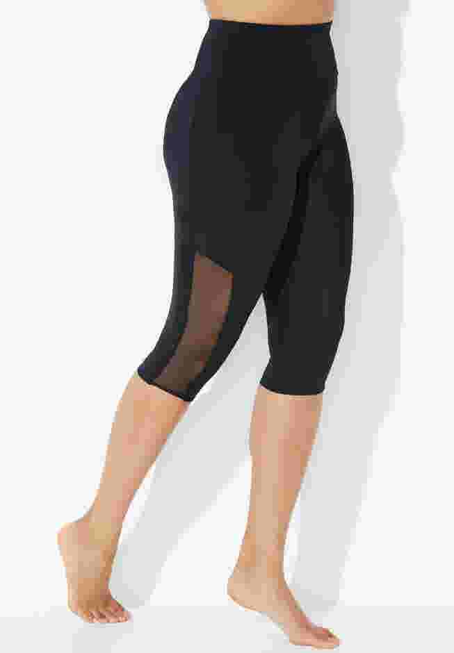 Chlorine Resistant High Waist Mesh Swim Capri image number 0