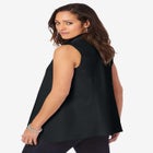 Stretch Cotton Poplin Sleeveless Shirt image number null