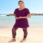 Plus Size Cotton Short Sleeve V-Neck Ultimate Tunic image number null