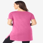 Plus Size Cotton Short Sleeve V-Neck Ultimate Tunic image number null