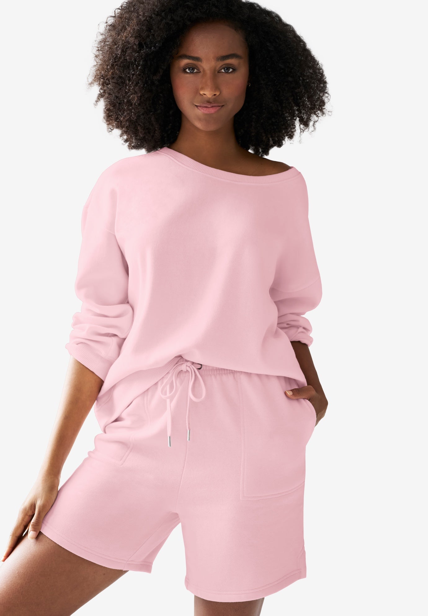 Fleece Shorts With Drawstring Waist image number 0