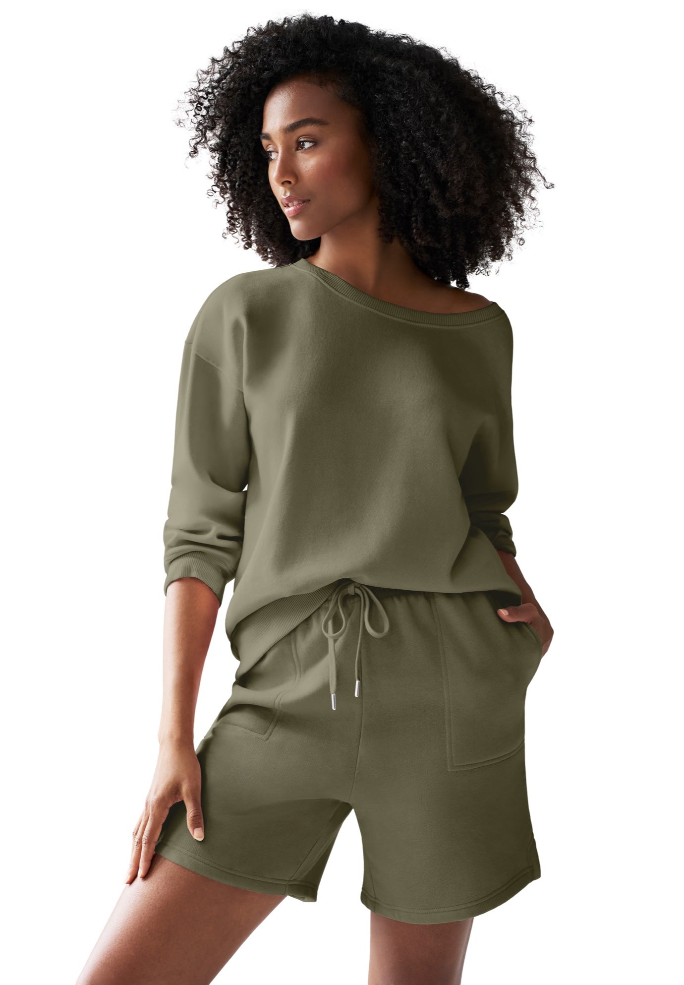 Fleece Shorts With Drawstring Waist image number 0