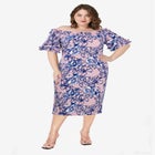 Misses Size Floral Midi Dress image number null