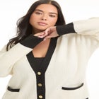 Contrast V-Neck Cardigan image number null
