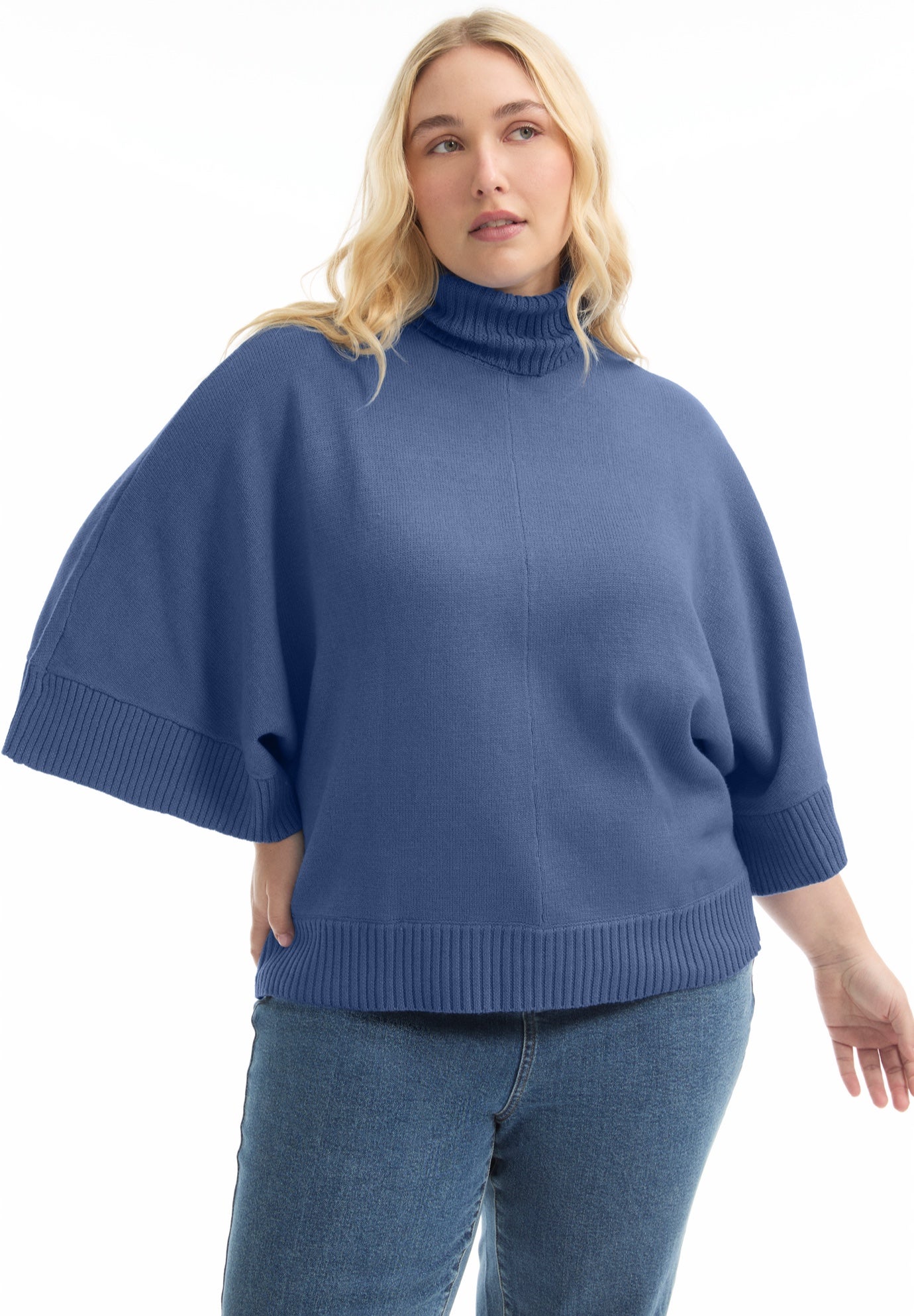 Wide-Sleeve Turtleneck Sweater image number 0