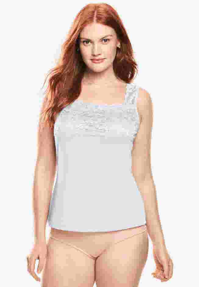 Silky Lace-Trimmed Camisole image number 0