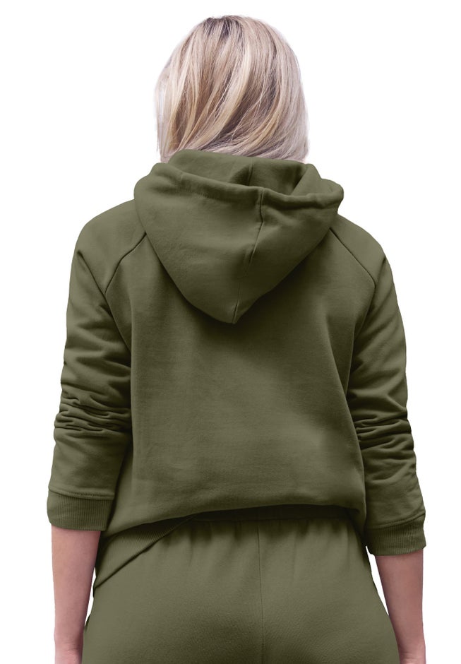 Hooded Fleece Boxy Sweatshirt image number 1