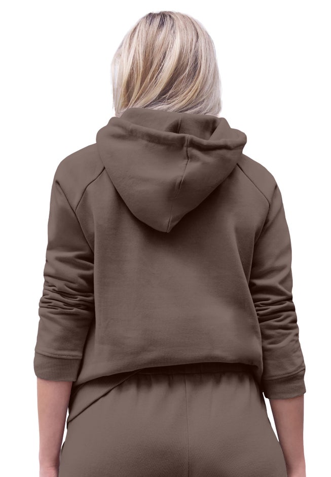Hooded Fleece Boxy Sweatshirt image number 1