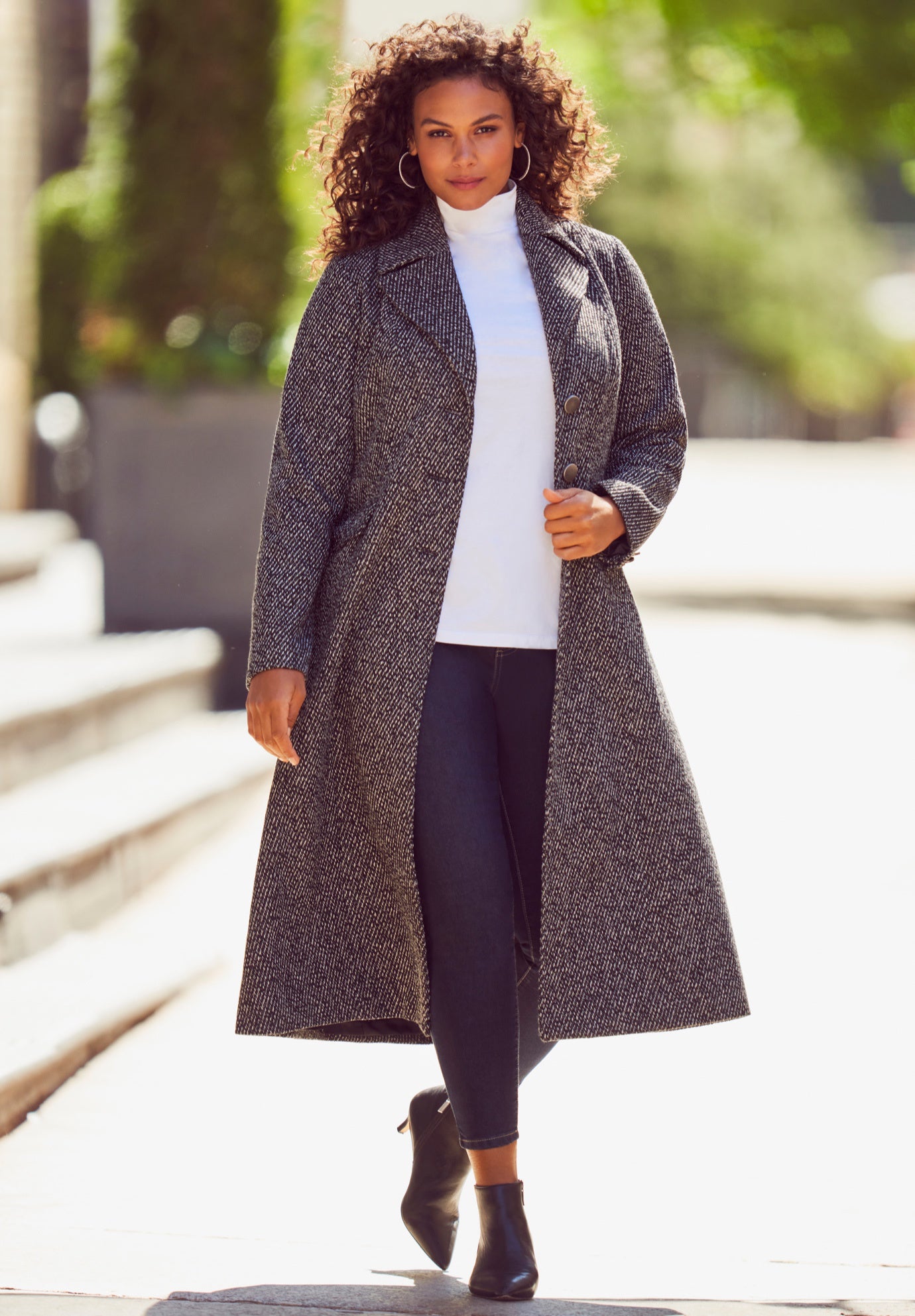 Plus Size Tailored Tweed Coat image number 5