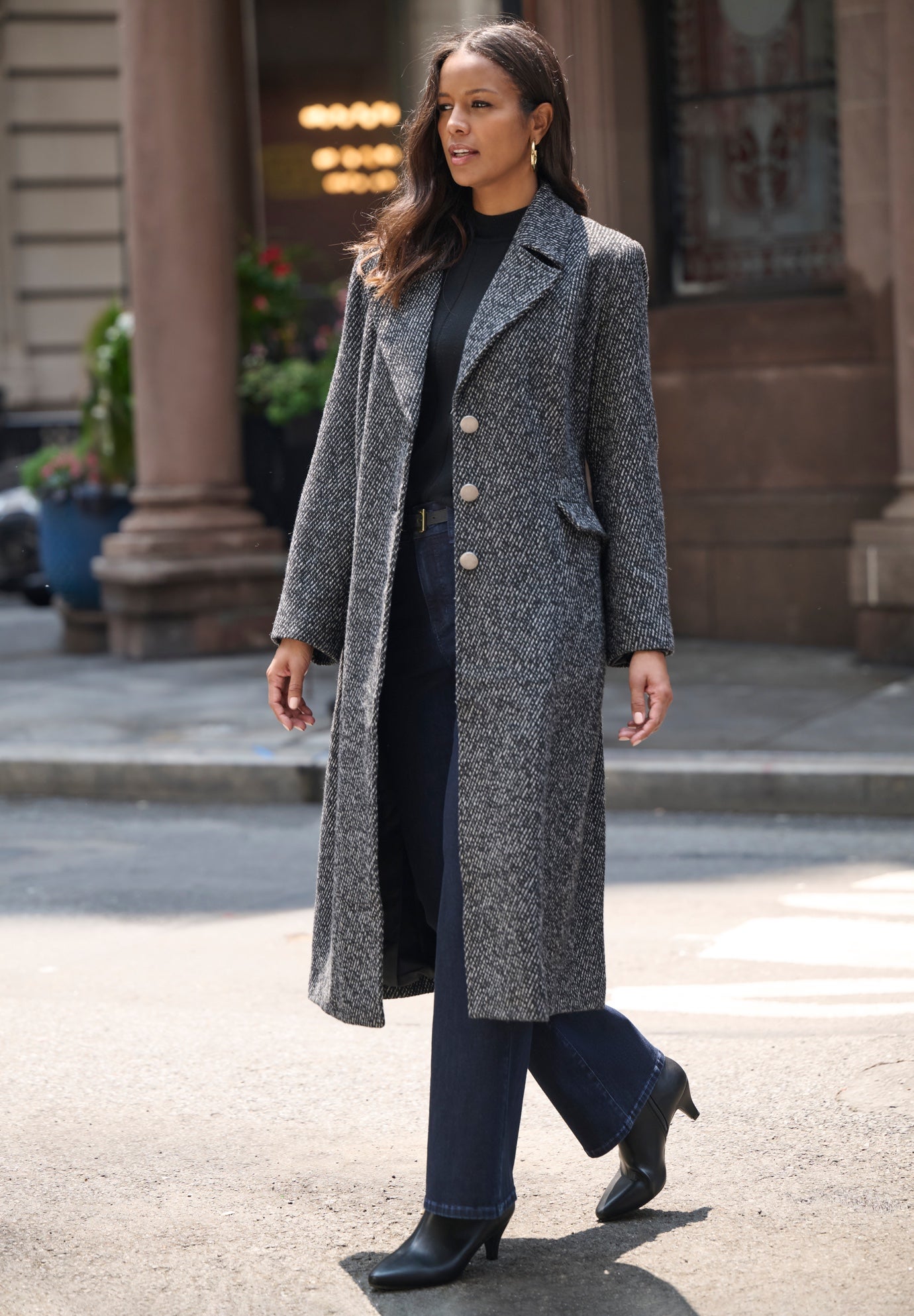 Plus Size Tailored Tweed Coat image number 0
