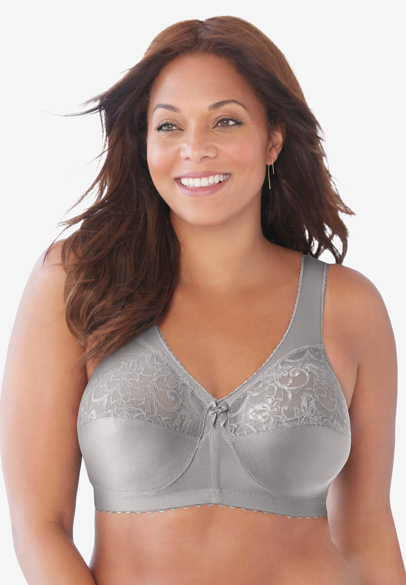 Glamorise&reg; Magic Lift&reg; Support Wireless Lace-Trimmed Bra 1000 image number 0