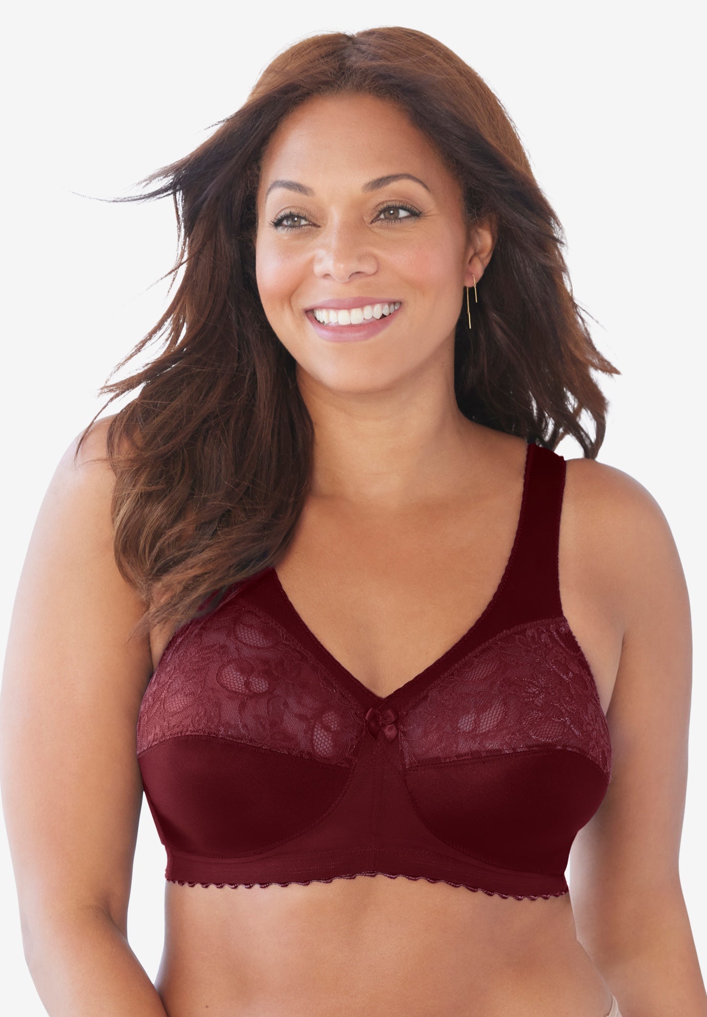 Glamorise&reg; Magic Lift&reg; Support Wireless Lace-Trimmed Bra 1000 image number 0