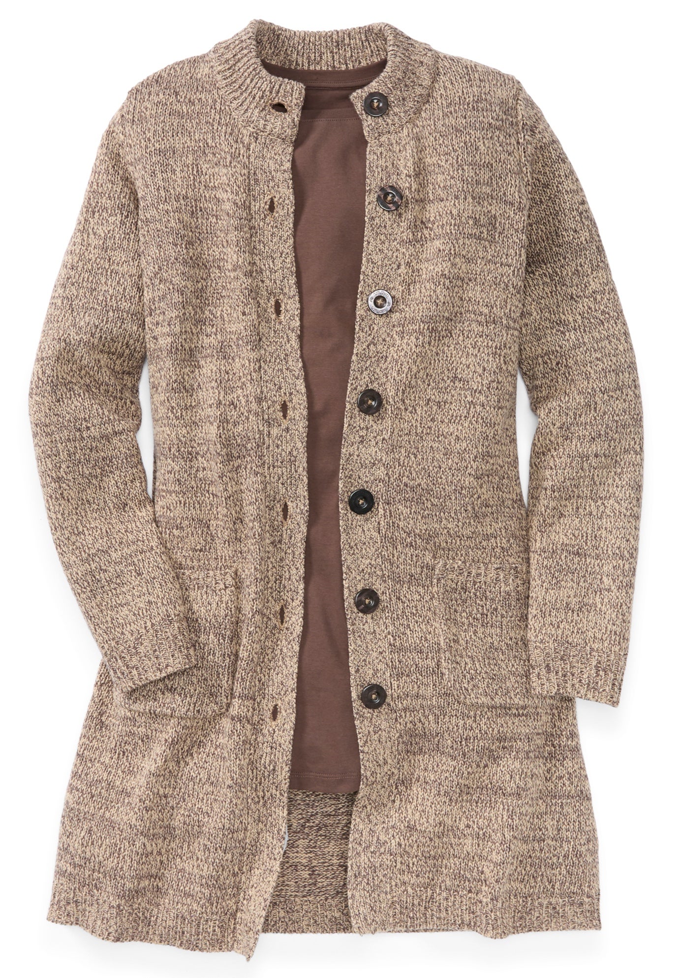 Marled Jacket Duster Sweater image number 3