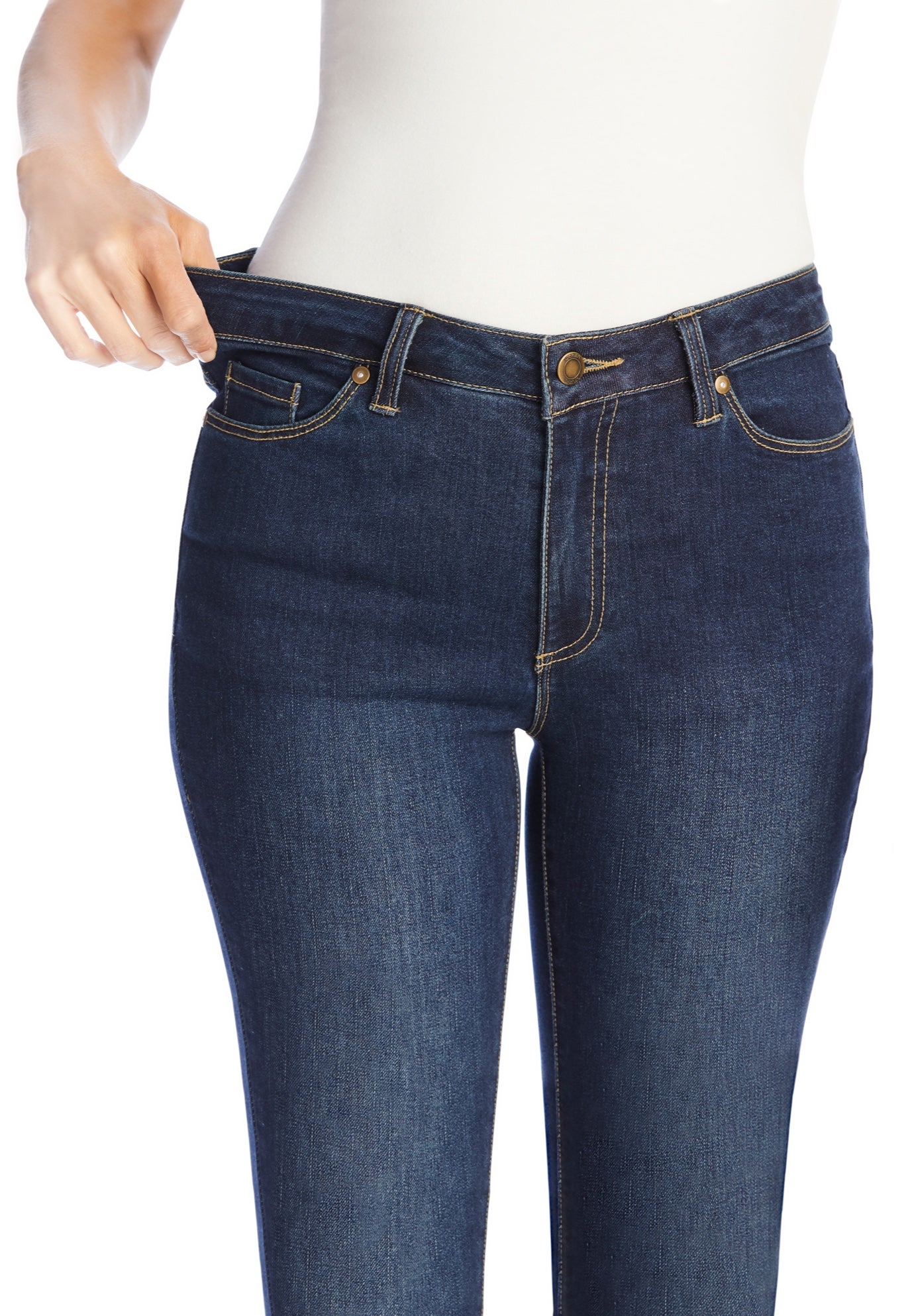Straight-Leg Stretch Comfort Denim Five-Pocket Jeans image number 3