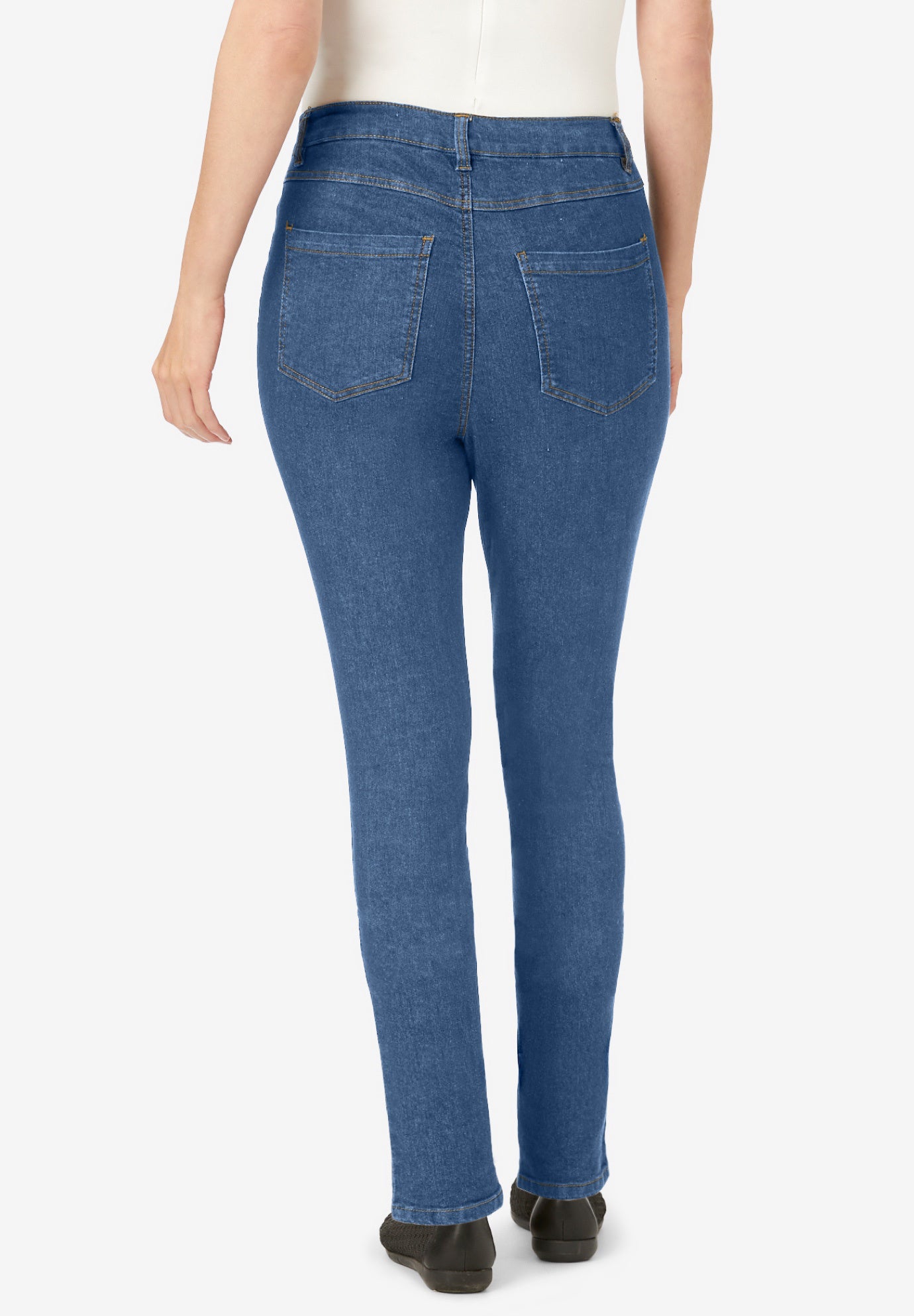 Straight-Leg Stretch Comfort Denim Five-Pocket Jeans image number 1