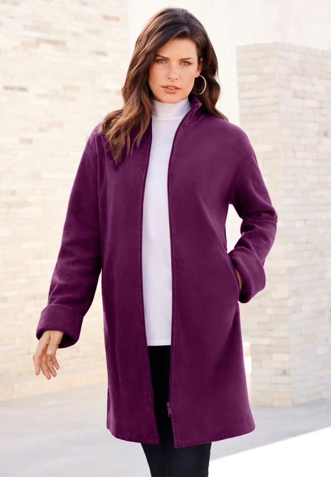 Plus Size Fleece Driving Coat image number 4