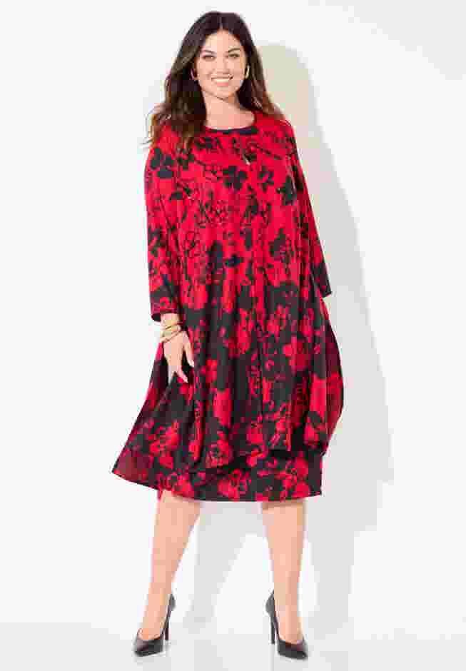 Modern Floral Jacket & Dress Duet image number 0