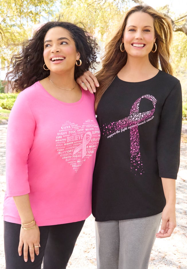 Scoopneck Breast Cancer Awareness Tee image number 1