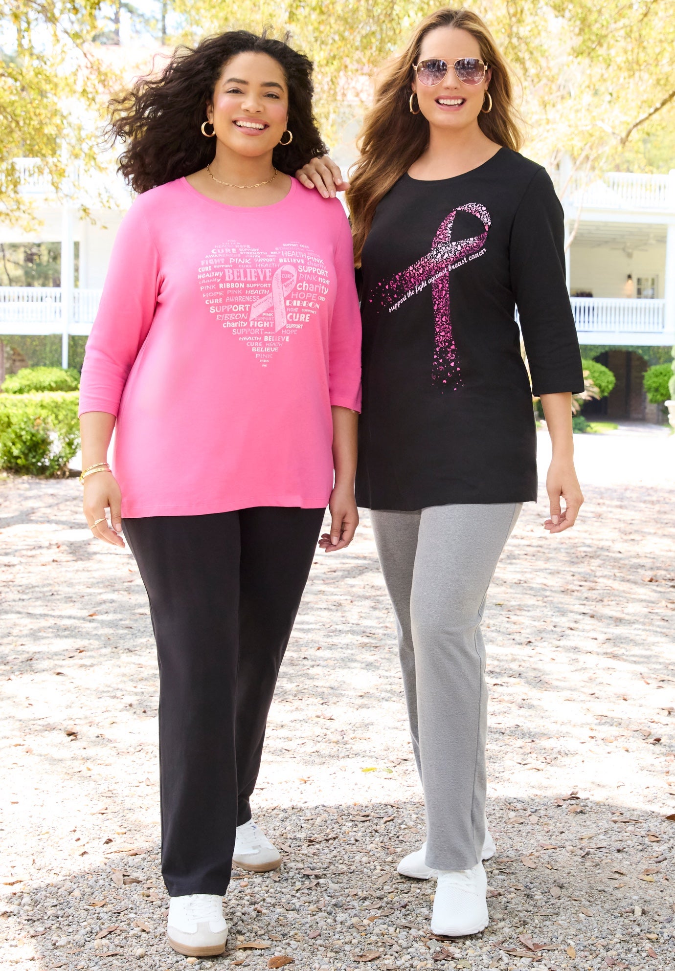 Scoopneck Breast Cancer Awareness Tee image number 2