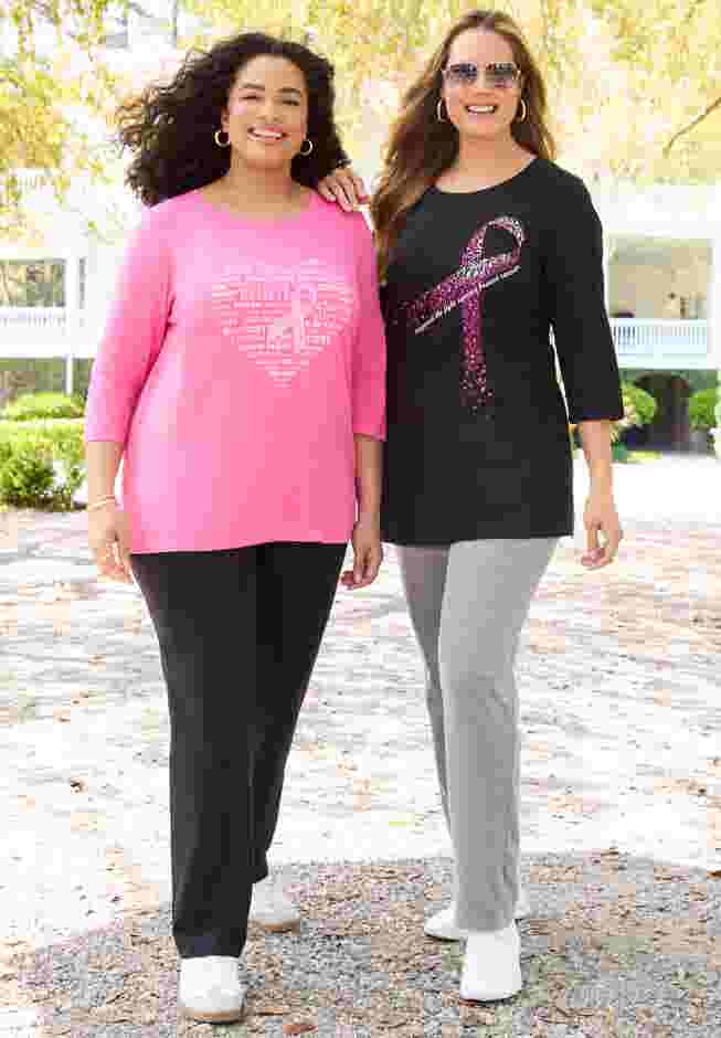 Scoopneck Breast Cancer Awareness Tee image number 2
