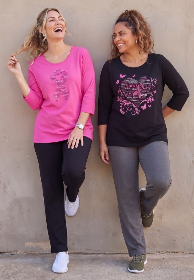 Scoopneck Breast Cancer Awareness Tee image number 2