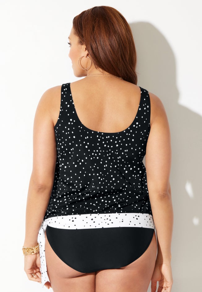 Side Tie Blouson Tankini Top image number 1