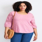 Eyelet Trim Tee image number 0