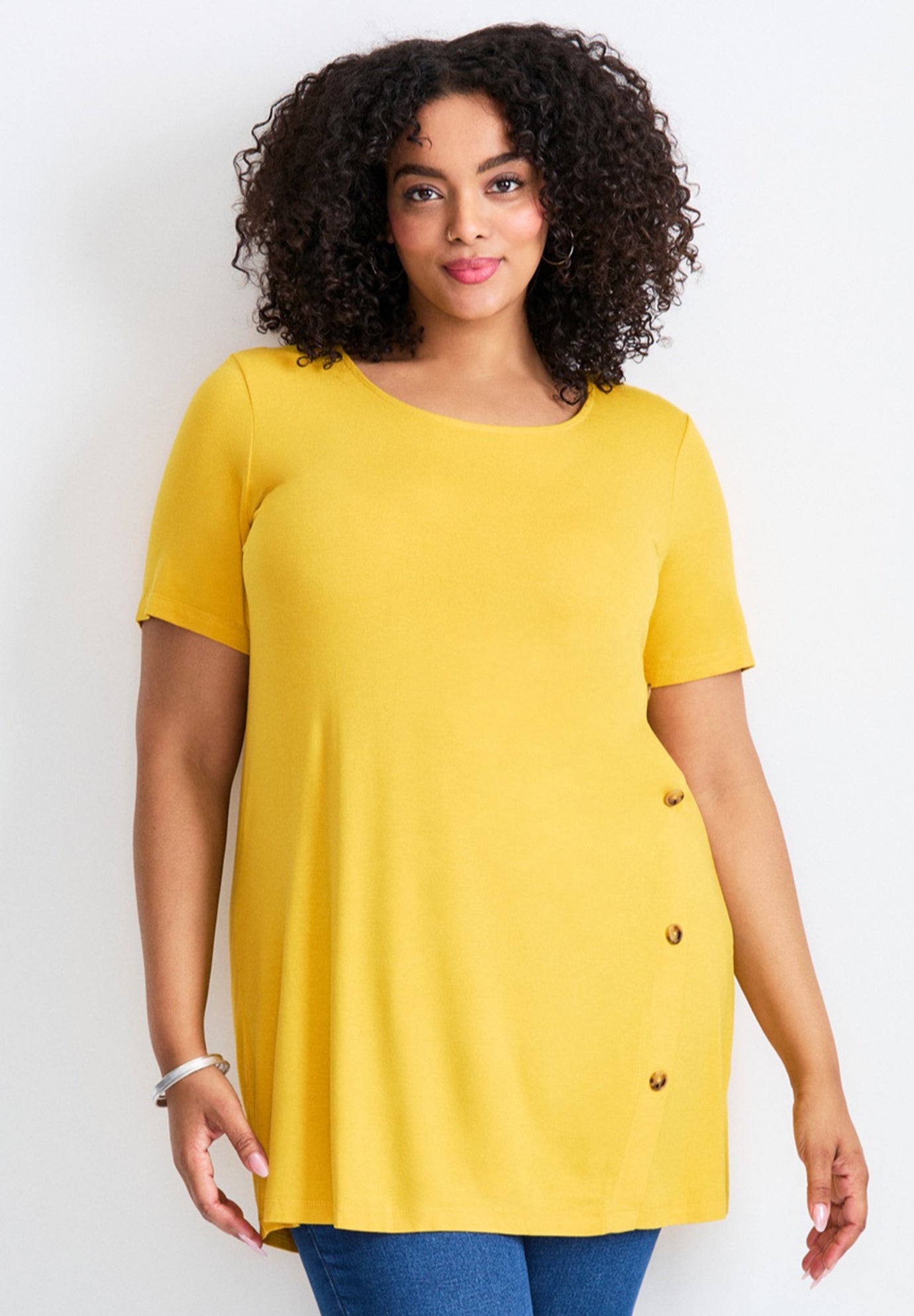 Button Detail Tunic Tee image number 0