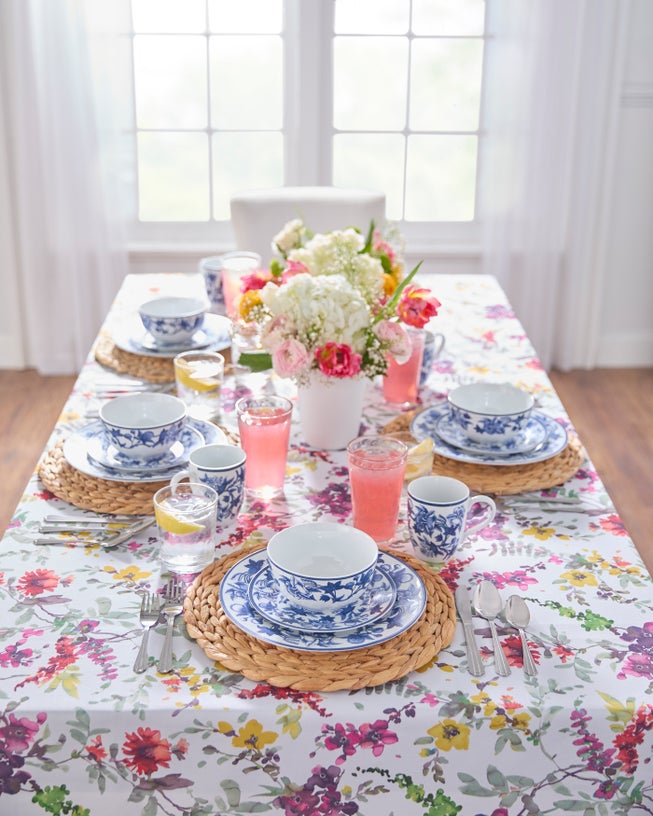 60" x 104" Floral Cascade Table Linen image number 1