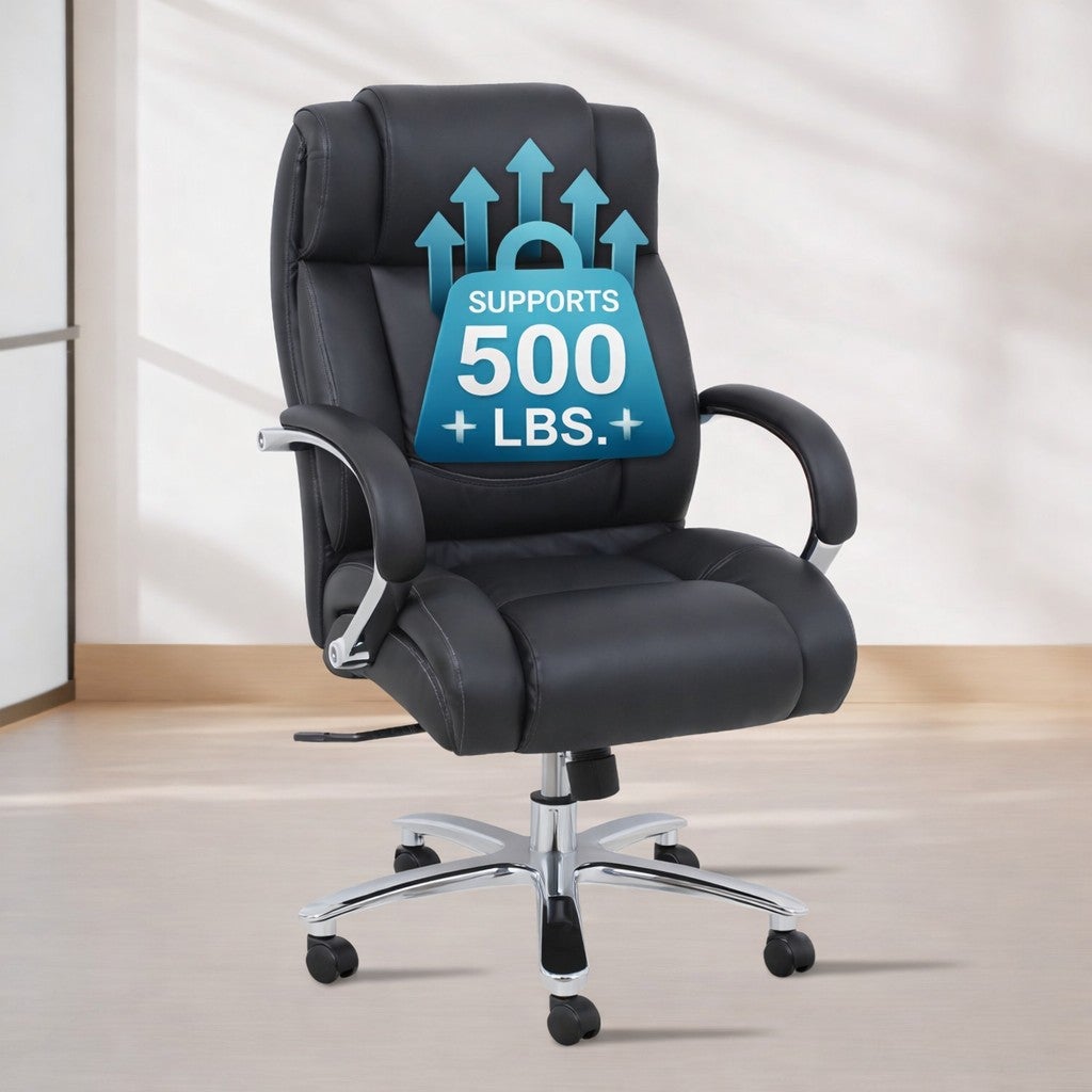 500 lbs. Weight Capacity Chrome Executive Office Chair image number 3